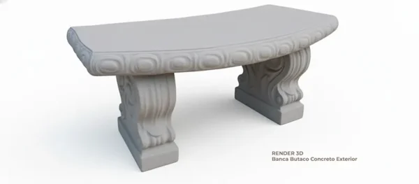 Banca Butaco Geométrico de Concreto | Asiento de cemento para Exterior