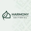 Logotipo de Harmony Editorial para la red nacional de arquitectos, paisajistas, botanicos, ingenieria, sostenibilidad ambiental e ingenieros. Icono minimalista en verde bosque que combina naturaleza y diseño estructural