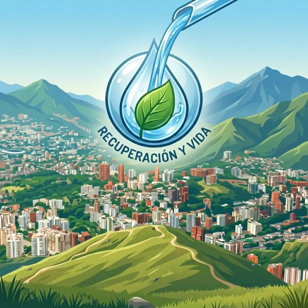Icono minimalista verde de un edificio corporativo dentro de una hoja, que simboliza la responsabilidad social empresarial y la infraestructura sostenible en Cali.