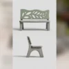Banca con Espaldar Diseño Hoja de Lujo en Hormigón