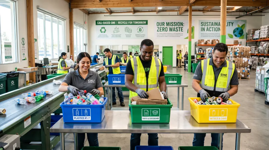 RSE para pymes en Cali: guía práctica para empezar con bajo presupuesto 3 Icono minimalista verde de un edificio corporativo dentro de una hoja, que simboliza la responsabilidad social empresarial y la infraestructura sostenible en Cali.