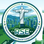 RSE para pymes en Cali: guía práctica para empezar con bajo presupuesto 1 Sello de consultoría y servicio de Responsabilidad Social Empresarial para pymes en Cali de Vivero Harmony, con ilustración del Cristo Rey y fondo de zonas verdes del Valle del Cauca.